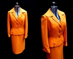 1904's fashion vintage orange suit